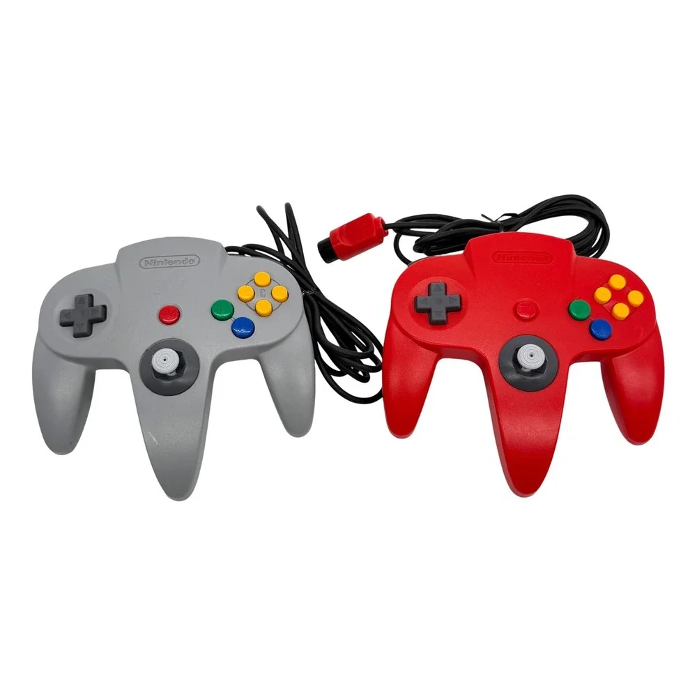 Nintendo 64 N64 Controllers OEM Grey & Red Bundle NUS-005 Authentic Vintage